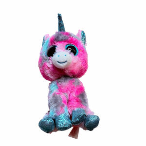 TY Beanie Boos Gumball Unicorn Plush Pink Blue Glitter Hooves Stuffed Animal